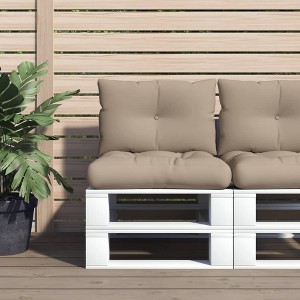 vidaXL Pallet Cushions 2 pcs Taupe Fabric - 1 of 4