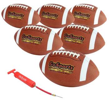 GoSports Combine Football 6 Pack Regulation Size Official Composite Leather Balls