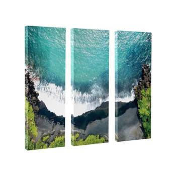 (Set of 3) 12" x 28" Maui Sands Beach by Rachel Dowd Unframed Wall Canvas Set Black - Kate & Laurel All Things Decor