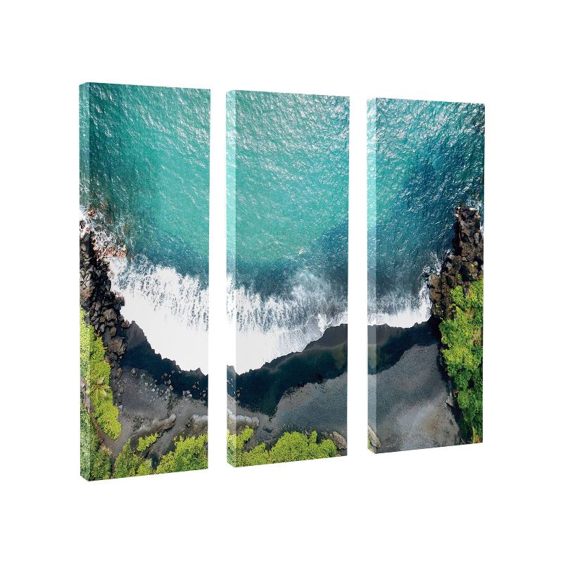 (Set of 3) 12&#34; x 28&#34; Maui Sands Beach by Rachel Dowd Unframed Wall Canvas Set Black - Kate &#38; Laurel All Things Decor, 1 of 9