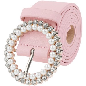 INSPIRE CHIC Women's Rhinestones Pearl Buckle Fashion Sweet Belts - 1 of 4