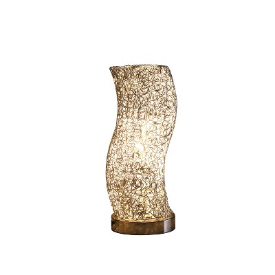 12" Silver Aluminum Curvy Table Lamp with Metal Base