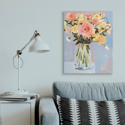 Chic Floral Bouquet Pastel Spring Flowers Canvas Wall Art, 30 x 40