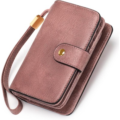 BEAFUP Small Wallet for Women,RFID Blocking PU Leather Wristlet Purse Large Capacity Bifold Wallet with ID Window for Travel,Shopping
