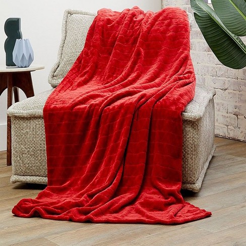 Plazatex Rivoly Design Micro Plush All Season Blanket King Red