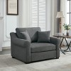 Sapphtopaz 44.5" Modern Accent Chair Chenille Oversized Armchair Comfy Chair with L-Shape Legs and Pillows Chairs for Living Room, Bedroom - 3 of 4