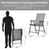 Set of 2 Patio Folding Chairs, Stackable Outdoor Sling Patio Dining Chairs with Armrests for Lawn, Camping, Dining, Beach, Metal Frame,Gray - 2 of 4