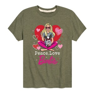 Boys' - Barbie - Peace Love Barbie Short Sleeve Graphic T-Shirt - 1 of 4