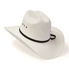 Western Express White Straw Western Cattleman Hat with Feather Accent - 2 of 4
