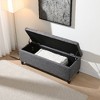 Lyngins Linen Storage Bench with Safety Close Hinge, Ottoman with Storage, Button-Tufted Foot Stool & Entryway Bench for Living Room, Hallway - 2 of 4