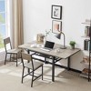 SEVOBAL Folding Tables Folding Dining Table, Foldable Table Dining Room Table, Modern Long Dining Room Fold Up Table, Gray,63.2"*35.5"*30.5" - 2 of 4