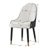 Set of 2 Dining Chairs Leather Upholstered Dinner Chairs Armless Chairs Accent Chairs with Padded Seat & Metal Legs - Modernluxe - 4 of 4