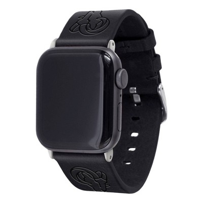 NFL Los Angeles Rams Apple Watch Compatible Leather Band 42/44mm - Black