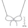 Guili Sterling Silver 18K Rose-Plated Ruby CZ Bow Tie Necklace in White or Red—Stylish, Dazzling, and Perfect for a Feminine Touch. - 2 of 3