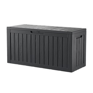 Yardgrace Small to Medium Gallon Weather Resistant Storage and Seating Outdoor Deck Box - 1 of 4