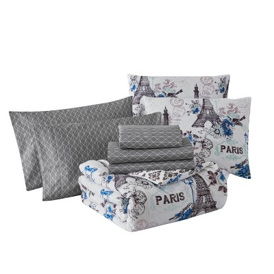 Geneva Home Fashion 8pc Queen Cherie Comforter Set Blue - Geneva Home Fashion: Microfiber Bedding, Machine Washable, Includes Sheets & Shams — фото 2