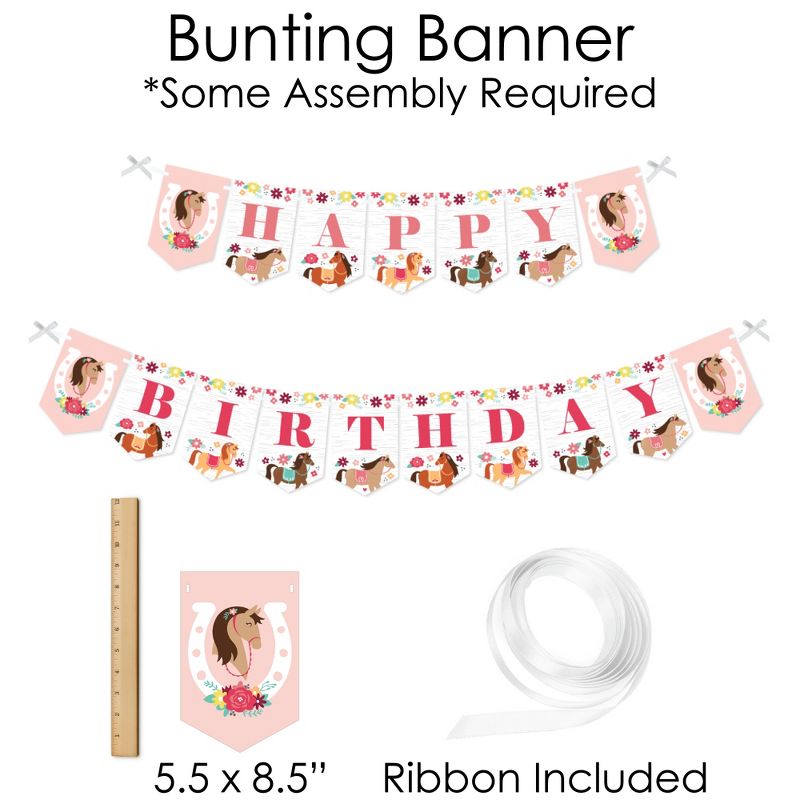 Big Dot of Happiness Run Wild Horses - Banner and Photo Booth Decorations - Pony Birthday Party Supplies Kit - Doterrific Bundle, 5 of 8