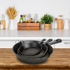 KTMBDW 3 Skillet Bundle 6 inches and 8 inches with 10 inch Set of 3 Cast Iron Frying Pans Non-Stick Oven Safe Cookware Heat-Resistant Frying Pan,Black - 4 of 4