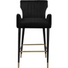 Luxe 28"H Velvet Bar Stool in Black (Set of 2)-Meridian Furniture - 3 of 4
