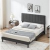 Whizmax Queen Size Bed Frame Upholstered Platform with Headboard, Adjustable Headboard, Wooden Slats Support, Light Grey - image 3 of 4