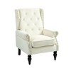 CAVINAS Premium PU Leather Accent Chair with Rubberwood Legs,Modern Luxury Armchair for Living Room,Bedroom - 2 of 4