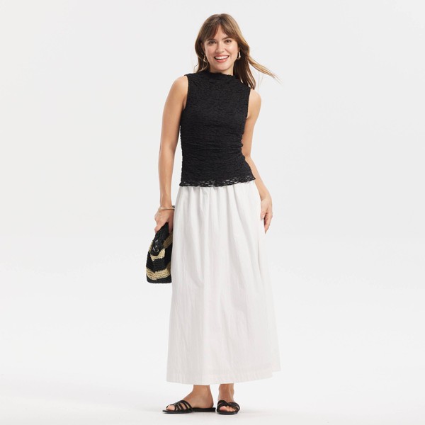 Top de Cuello Alto Falso con Fruncido y Encaje para Mujer - A New Day™ 4