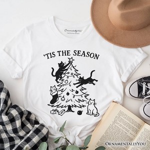 Christmas Tree Killer Cats T‑Shirt, Tis the Season Funny Holiday Tee | OrnamentallyYou - 1 of 4