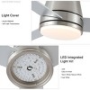48"Wx48"D 3-speed Gray Fan With 3-Color Led Light,Indoor Ceiling Fan With Remote Control And 3 Blades -The Pop Home - 4 of 4