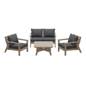 WestinTrends Avalon Outdoor 5-Piece Modular Sectional Patio Furniture Sofa Set - 1 of 4