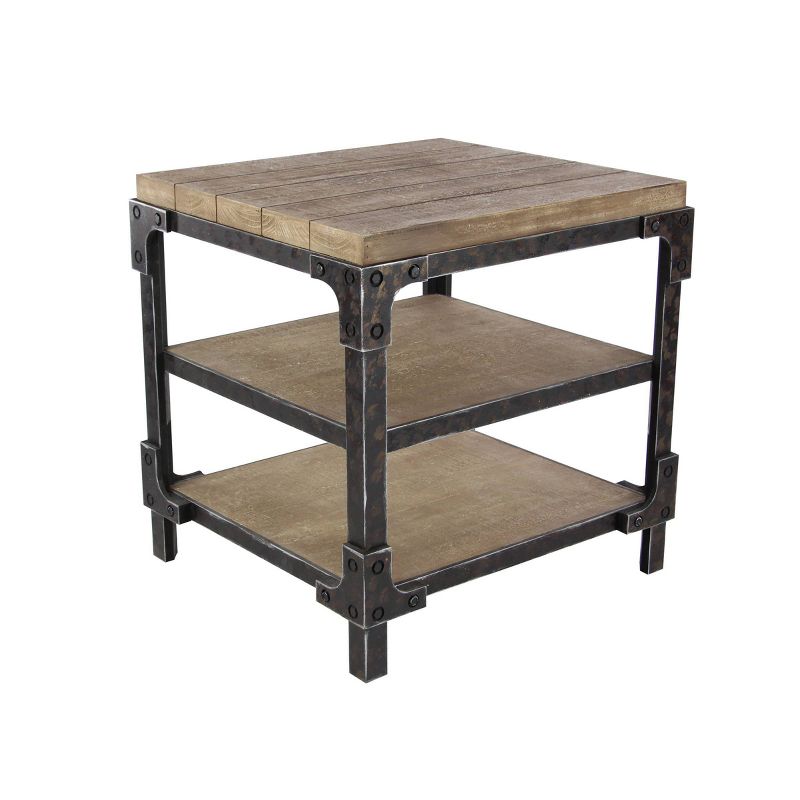 Industrial 3 Tier Side Table Brown - Olivia &#38; May, 4 of 20