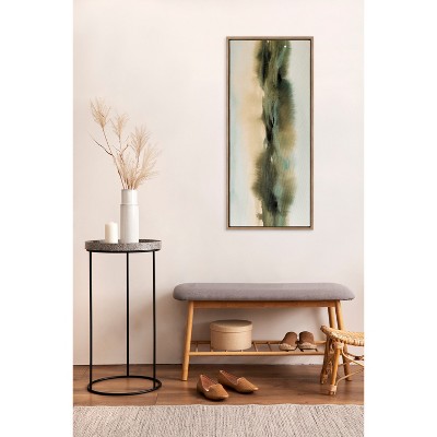 Tranquil Meadows Abstract Landscape Canvas Art in Gold Frame
