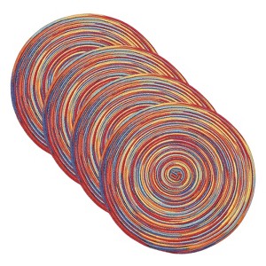 Unique Bargains Woven Braided Washable Decorative Round Placemat 4 Pcs - 1 of 4