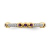 Black Bow Jewelry 2mm 14k Yellow Gold Amethyst & .08 Ctw Diamond Stackable Band - 4 of 4