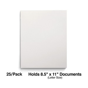 Staples School Grade 2 Pocket Folder with Fasteners White 25/Box 27545-CC - 1 of 3