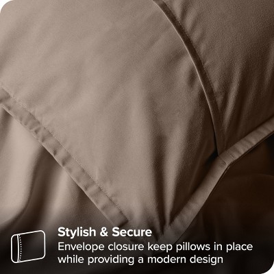 Taupe Hypoallergenic Polyester Standard Pillow Sham Set