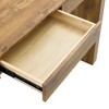Infurnic Decorative Storage Cabinets Elegant Natural Wood Grain Texture Sticker Bar Table Equipped With Two Drawers Serving , Beige, 50"*15.3"*37" - 4 of 4