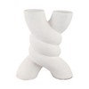 Modern Terracotta Vase - Twisted Design - Contemporary Home, Office, Bedroom & Living Room Decor -Centerpiece for Floral Arrangements - 14" White - 2 of 4