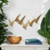 14"x29" Metal Bird Minimalistic Flying Wall Decor Gold - Olivia & May: Iron Sculpture, Indoor Artwork - 2 of 4