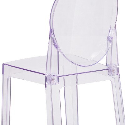 Transparent Crystal Oval Back Counter Stool