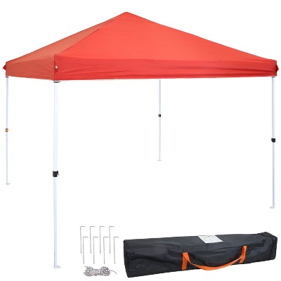 Sunnydaze Standard Pop-Up Canopy with Carry Bag - 10' x 10' - Red
