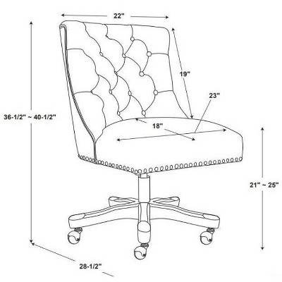 Della Plush Gray LiveSmart Fabric Task Chair with Wood Base