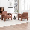 SEYNAR Modern PU Leather Accent Chair with Tubular Multifunctional Legs for Living Room Set of 2 - 2 of 4