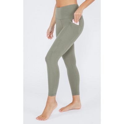Yogalicious Womens Lux Elastic Free High Waist Side Pocket 7/8 Ankle Legging  - Pacific - Medium : Target