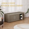 Syemin Shoe Racks Shoe Storage Cabinet Waterproof UV-Resistant Entryway Storage Bench Indoor Outdoor Shoe Organizer, Grey, 46.85"*17.32"*17.91" - 4 of 4