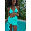 Moda Minx 'Turquoise' Short Ruffle Sarong - 4 of 4