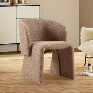 NicBex Teddy Fabric Dining Chair Modern Upholstered Accent Chair with Comfy Backrest, Sofa for Living Room, Bedroom, Reception,1pc/2pc - 1 of 4