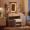 Modern Vanity Desk, Makeup Vanity Set with 6 Drawers and Shelves, Vanity with Vanity with Stool for Bedroom - 3 of 3