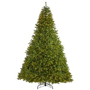 9ft. Spruce Look Artificial Christmas Tree with 1000 Clear LED Lights and 4443 Tips – Towering Elegant Holiday X-Mas Centerpiece - 1 of 4