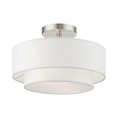 Livex Lighting Meridian 2 - Light Semi-Flush Mount in  Brushed Nickel