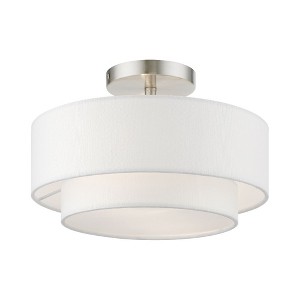 Livex Lighting Meridian 2 - Light Semi-Flush Mount in  Brushed Nickel - 1 of 4